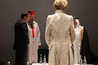 Emmanuel et Brigitte Macron à l&#039;inauguration du musée du Louvre d&#039;Abu Dhabi, le 8 novembre 2017