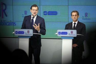 Mariano Rajoy et Nicolas Sarkozy, lundi à Madrid.