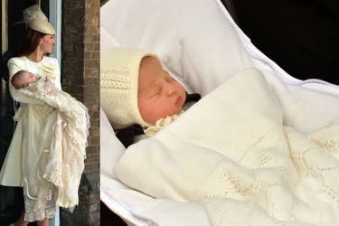 La princesse Charlotte (à droite) devrait porter la même robe de baptème que son frère le prince George (à gauche)