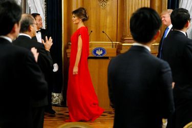 Melania Trump lors du dîner d'Etat à Tokyo, le 6 novembre 2017.
