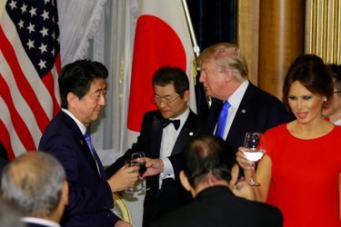 Melania et Donald Trump lors du dîner d'Etat à Tokyo, le 6 novembre 2017.