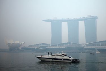 Marina Bay Sands dans la brume