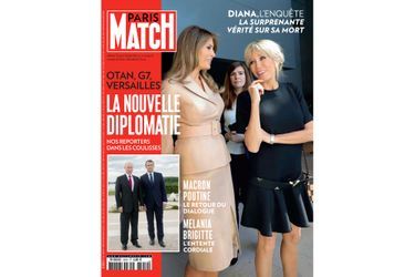 A la une de Paris Match, Melania Trump et Brigitte Macron, en marge du sommet de l’Otan, à Bruxelles le 25 mai.