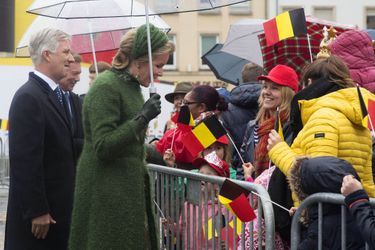 Le grand-duc Henri de Luxembourg avec la reine Mathilde et le roi des Belges Philippe à Luxembourg, le 15 octobre 2019