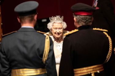 La reine Elizabeth II au Parlement à Londres, le 14 octobre 2019