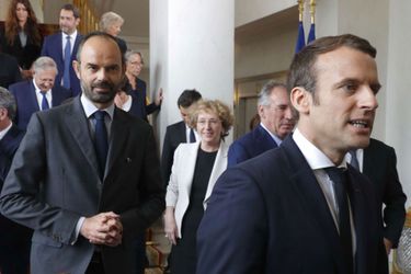 Edouard Philippe et Emmanuel Macron à l&#039;Elysée le 18 mai.