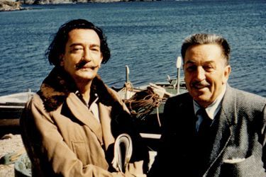 Salvador Dali et Walt Disney photographiés en 1957.
