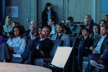 Michelle et Barack Obama au sommet de l&#039;Obama Foundation à Chicago, le 31 octobre 2017.