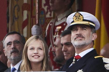 La princesse Leonor et le roi Felipe VI d&#039;Espagne à Madrid, le 12 octobre 2019