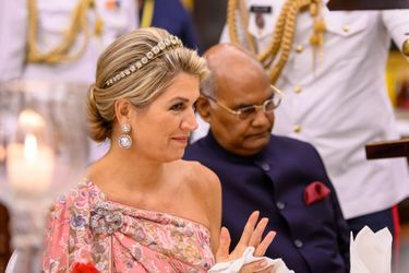 La reine Maxima et le président indien Ram Nath Kovind à New Delhi, le 14 octobre 2019