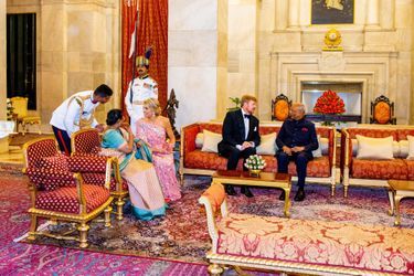La reine Maxima et le roi Willem-Alexander des Pays-Bas avec le couple présidentiel indien à New Delhi, le 14 octobre 2019