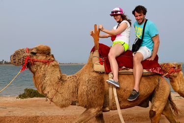 Touristes français sur l&#039;île de Djerba en mai 2017.