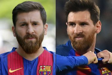 Reza Parastesh (à gauche) ressemble comme deux gouttes d'eau à Lionel Messi.