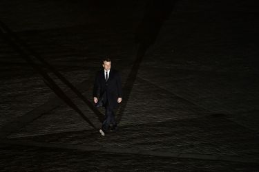 Emmanuel Macron au soir de sa victoire, au Louvre, dimanche 7 mai.