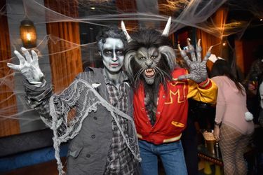 Zac Posen et Heidi Klum à sa soirée d'Halloween, le 31 octobre 2017.