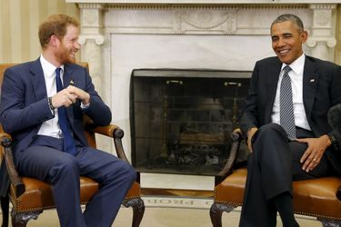 Le prince Harry avec Barack Obama à Washington, le 28 octobre 2015