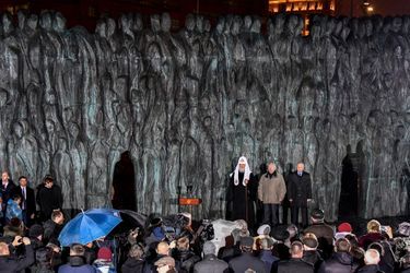 Inauguration du mémorial en hommage aux victimes des répressions politiques, le 30 octobre 2017 à Moscou