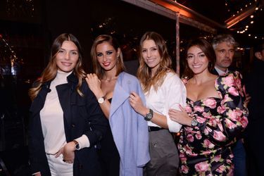 Camille Cerf, Malika Ménard, Rachel Legrain-Trapani, et Laury Thilleman lors de la soirée de réouverture de la boutique "Breitling", à Paris, le 3 octobre 2019.