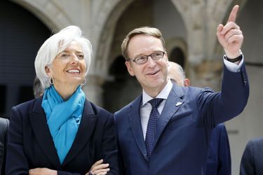 Christine Lagarde, la directrice générale du FMI, et Jens Weidmann, patron de la banque centrale allemande.