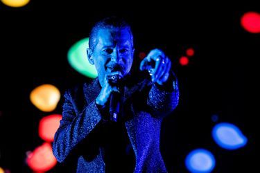 David Gahan du groupe Depeche sur la scène de la Friends Arena de Stockholm.