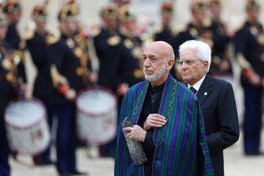 L&#039;ancien président afghan Hamid Karzai à l&#039;Elysée, le 30 septembre 2019.
