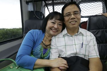 Kim Phuc et son mari Bui Huy Toan à Miami, en septembre 2015
