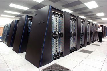 Le super ordinateur Blue Gene/ P au Laboratoire National d’Argonne, aux Etats-Unis, décembre 2007