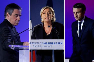François Fillon, Marine Le Pen et Emmanuel Macron se sont exprimés vendredi depuis leur QG de campagne. 