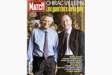 Jacques Chirac en couverture de Paris Match, le 20 février 2003.