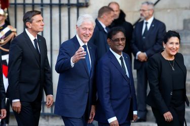 Bill Clinton à l&#039;église Saint-Sulpice pour l&#039;hommage à Jacques Chirac, le 30 septembre 2019.