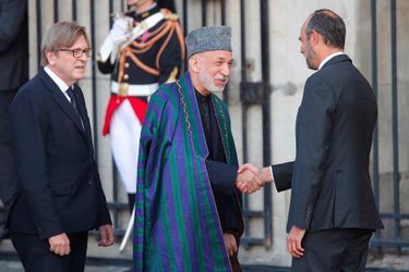 Hamid Karzai à l&#039;église Saint-Sulpice pour l&#039;hommage à Jacques Chirac, le 30 septembre 2019.