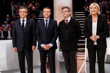 François Fillon, Emmanuel Macron, Jean-Luc Mélenchon et Marine Le Pen.