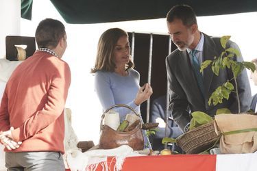 La reine Letizia et le roi Felipe VI d'Espagne à Porenu, le 21 octobre 2017