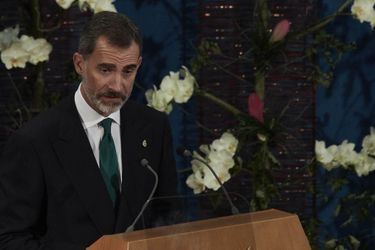 Le roi Felipe VI d'Espagne à Oviedo, le 20 octobre 2017