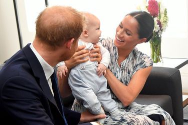 Meghan Markle, le prince Harry et leur fils Archie rendent visite à Desmond Tutu et sa fille Theresa Thandeka au Cap en Afrique du Sud le 25 septembre 2019