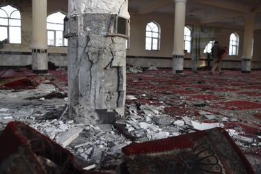 Bain de sang dans une mosquée de Kaboul, le 21 octobre 2017 en Afghanistan.