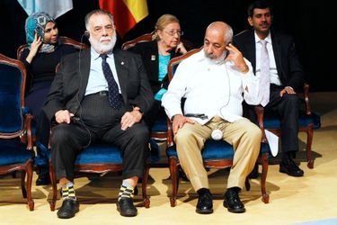 Francis Ford Coppola (à gauche) et Leonardo Padura (à droite) à Oviedo, le 23 octobre 2015