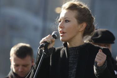 Ksenia Sobchak lors d'une manifestation pour des élections libres à Moscou, en mars 2012.