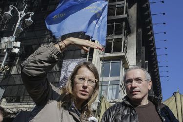 Ksenia Sobchak et Mikhail Khodorkovski, en mars 2014.