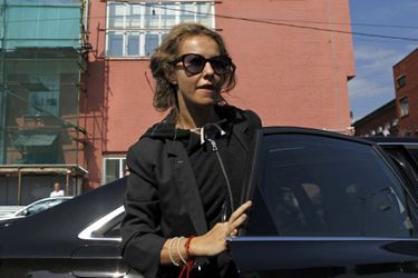 Ksenia Sobchak arrive à la Commission d'enquête de la Fédération de Russie, en juin 2012.