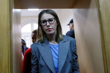Ksenia Sobchak au procès du metteur en scène Kirill Serebrennikov à Moscou, en octobre 2017.
