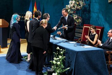 La reine Letizia et le roi Felipe VI d&#039;Espagne à Oviedo, le 23 octobre 2015