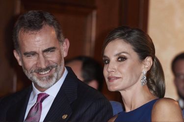 La reine Letizia et le roi Felipe VI d'Espagne à Oviedo, le 19 octobre 2017