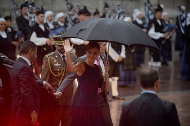 La reine Letizia et le roi Felipe VI d'Espagne à Oviedo, le 19 octobre 2017