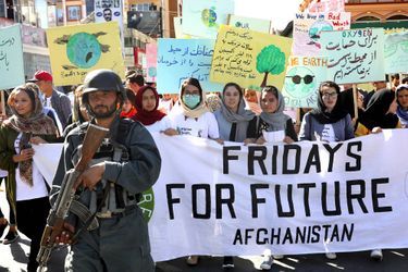 Kaboul, Afghanistan, lors du &quot;Friday for Future&quot; planétaire, le 20 septembre 2019.