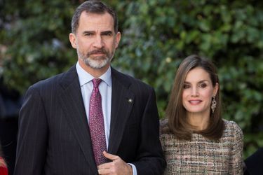 La reine Letizia et le roi Felipe VI d'Espagne à Madrid, le 17 février 2017