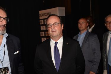 François Hollande après le combat Yoka-Rice au Zénith de Paris.