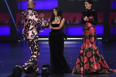 RuPaul, Kim Kardashian et Kendall Jenner lors de la cérémonie des Emmy Awards à Los Angeles le 22 septembre 2019