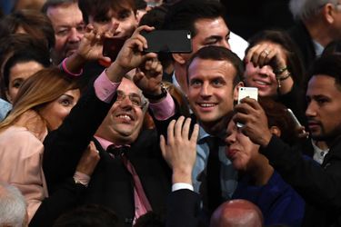 Emmanuel Macron lors d&#039;un meeting d&#039;En Marche! en octobre dernier.