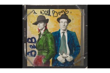 David Bowie et le romancier américain William Burroughs en 1974. Le coloriage est de Bowie.